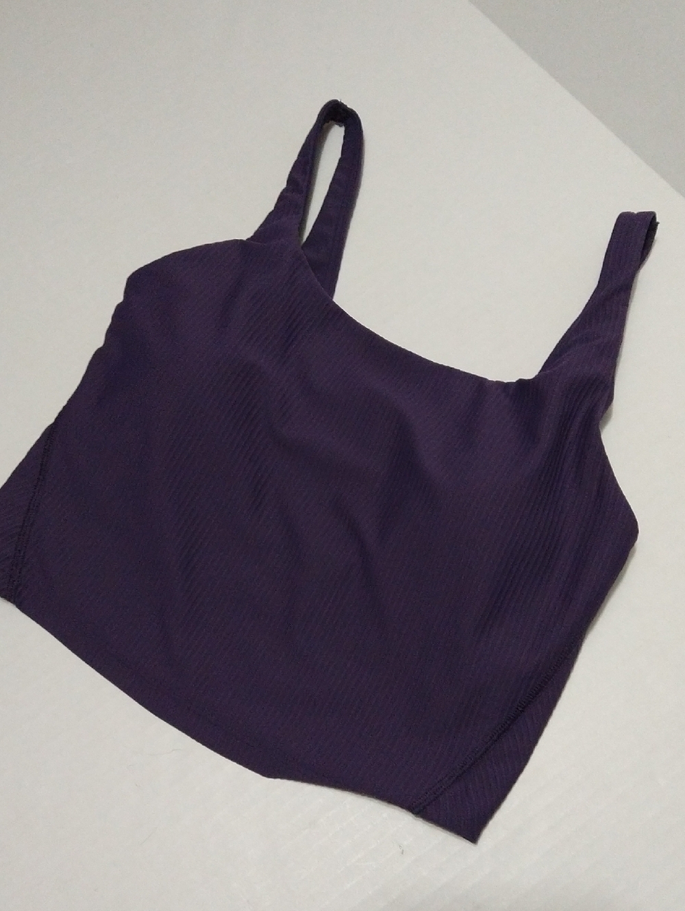 Old Navy Active Deep Purple PowerSoft Ribbed Tank Crop Top Size S